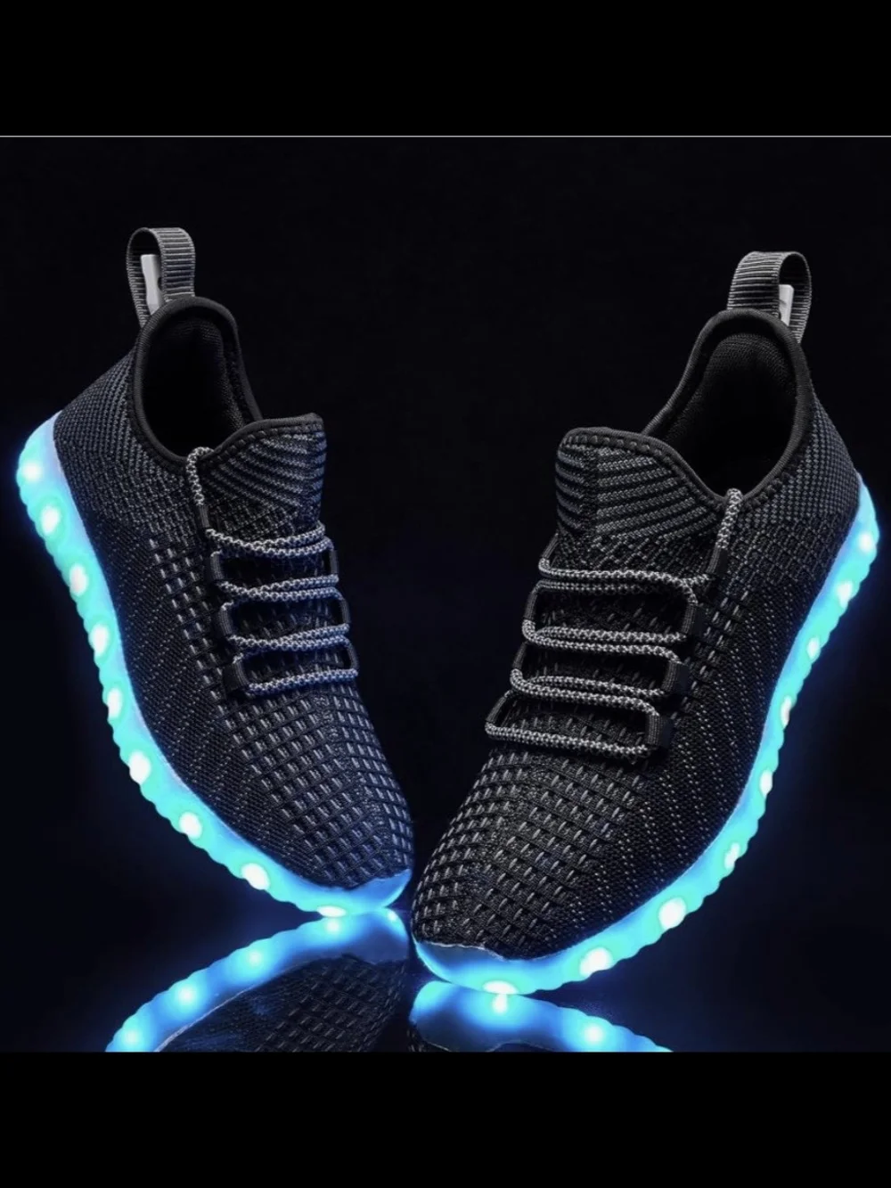 New -BosenHulu LED Light-Up Sneakers - Black Men's Size 10.5-11